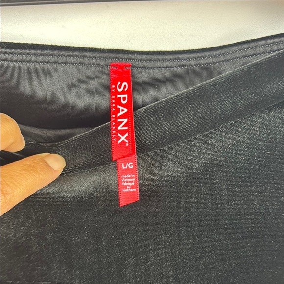 Spanx Velvet Velour High Waistband Compression Black Casual Leggins Size L - Picture 10 of 15